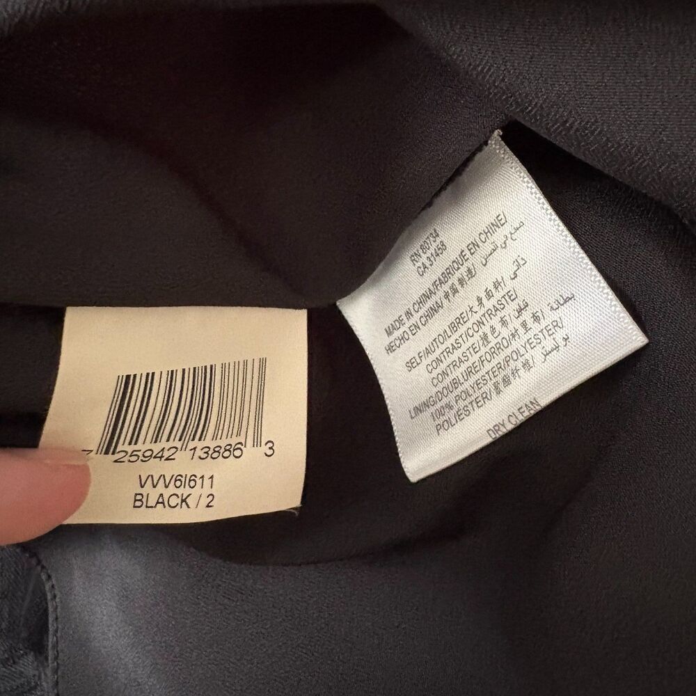 BCBGMAXAZRIA Tiered Pleated Ruffle Cocktail Mini Dress Black Chic LBD Size 2 - Picture 6 of 6